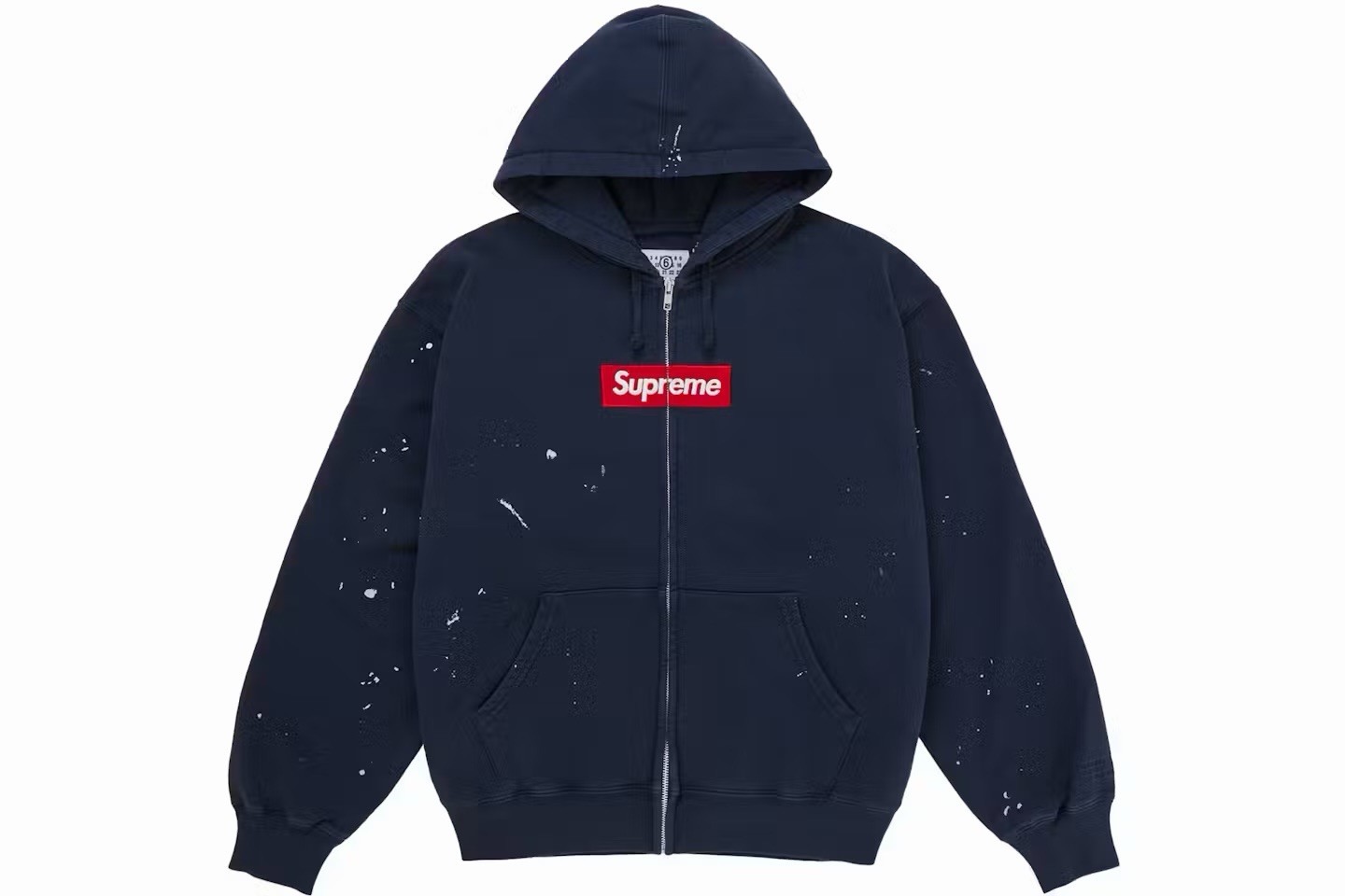 Supreme x Maison Margiela MM6 Navy Blue Box Logo Zip Up hoodie Supreme x Maison Margiela MM6 Navy Blue Box Logo Zip Up hoodie
