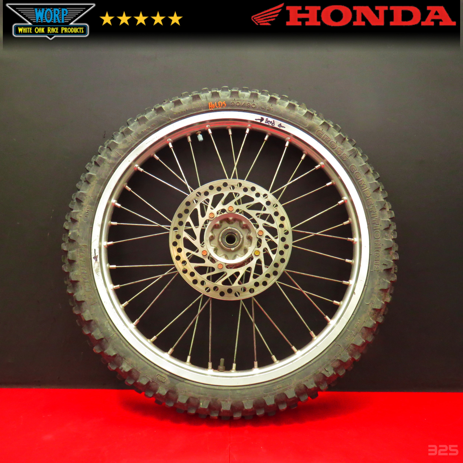 GENUINE OME 2003 HONDA CRF450R FRONT WHEEL HUB RIM TIRE SPOKES ROTOR 02-03 GENUINE OME 2003 HONDA CRF450R FRONT WHEEL HUB RIM TIRE SPOKES ROTOR 02-03