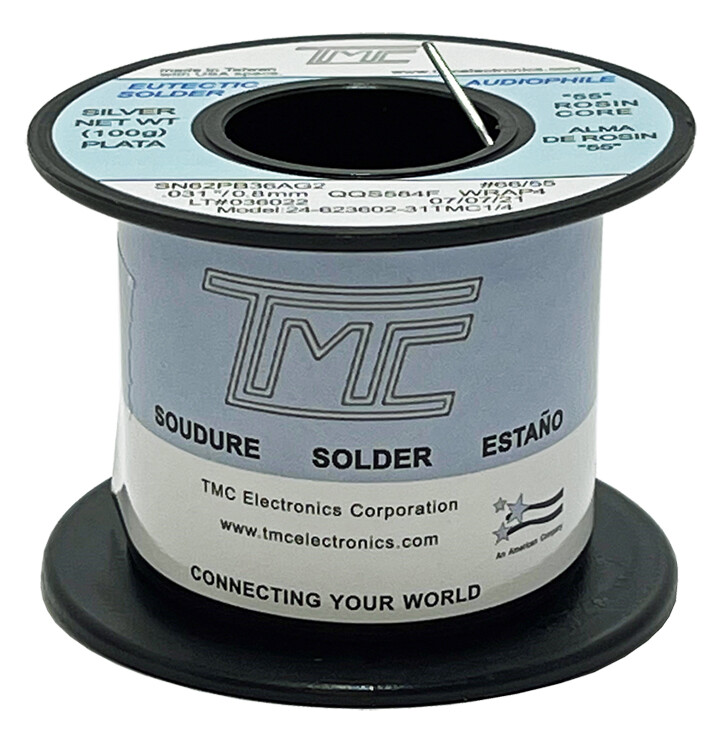 62/36/2 EUTECTIC SILVER SOLDER WIRE 2.2% Rosin Core 113g AUDIOPHILE, USA SELLER