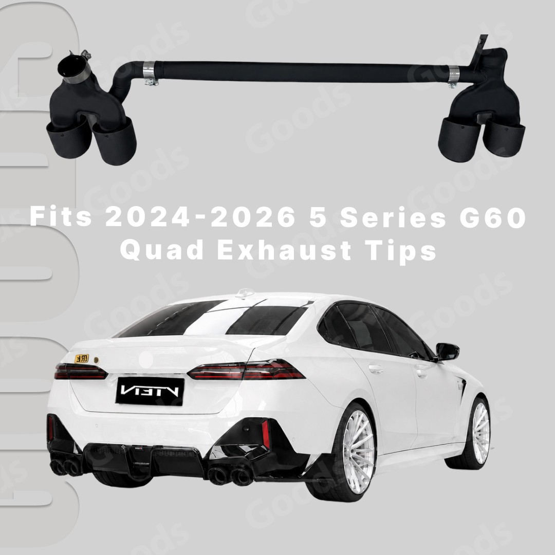 Fits BMW 5 Series G60 2024-2027 VTEN Gloss Black Quad Exhaust Tips Rear Upgrade Fits BMW 5 Series G60 2024-2027 VTEN Gloss Black Quad Exhaust Tips Rear Upgrade
