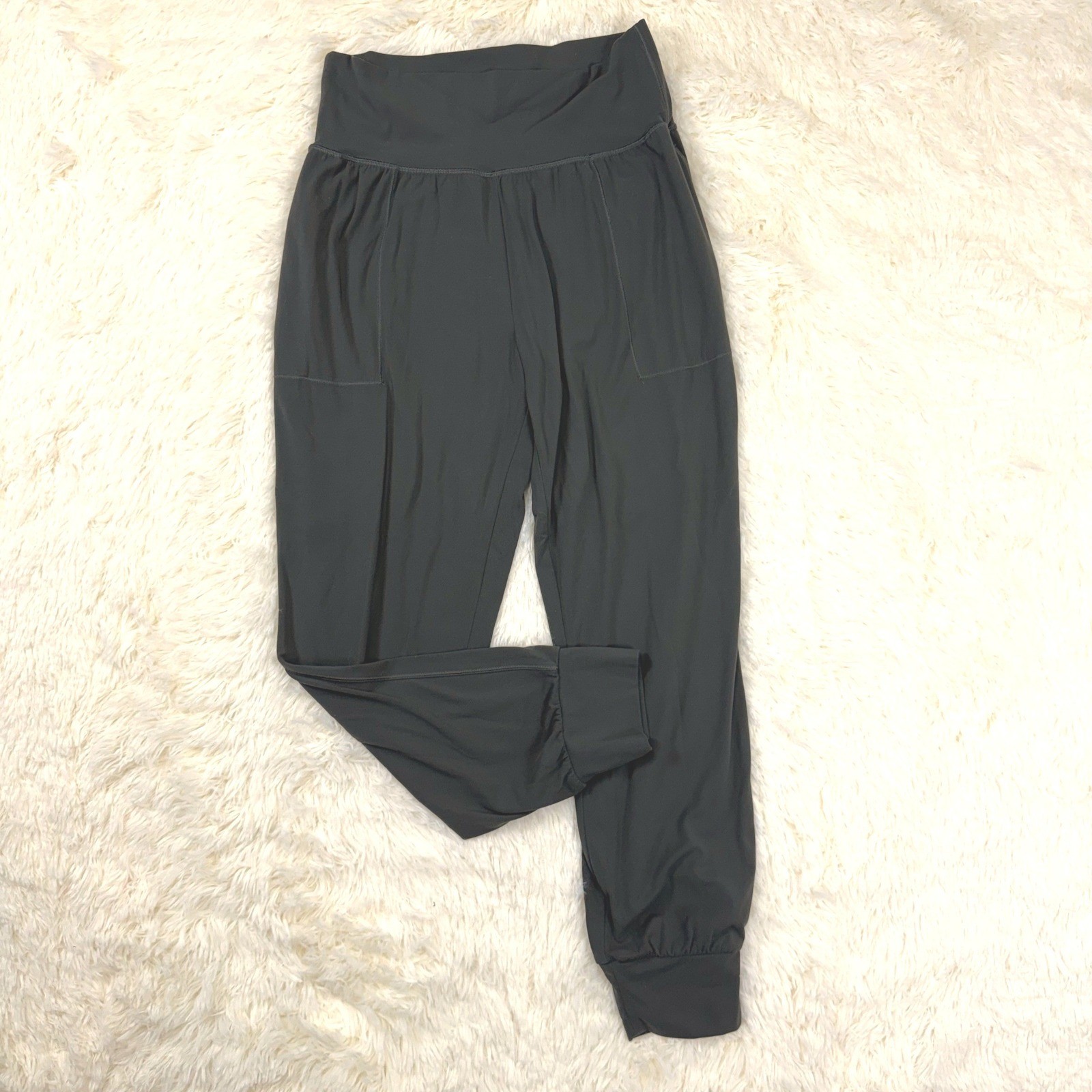 Athleta Cruise Jogger Women Size M Olive Green High Rise Pockets Activewear