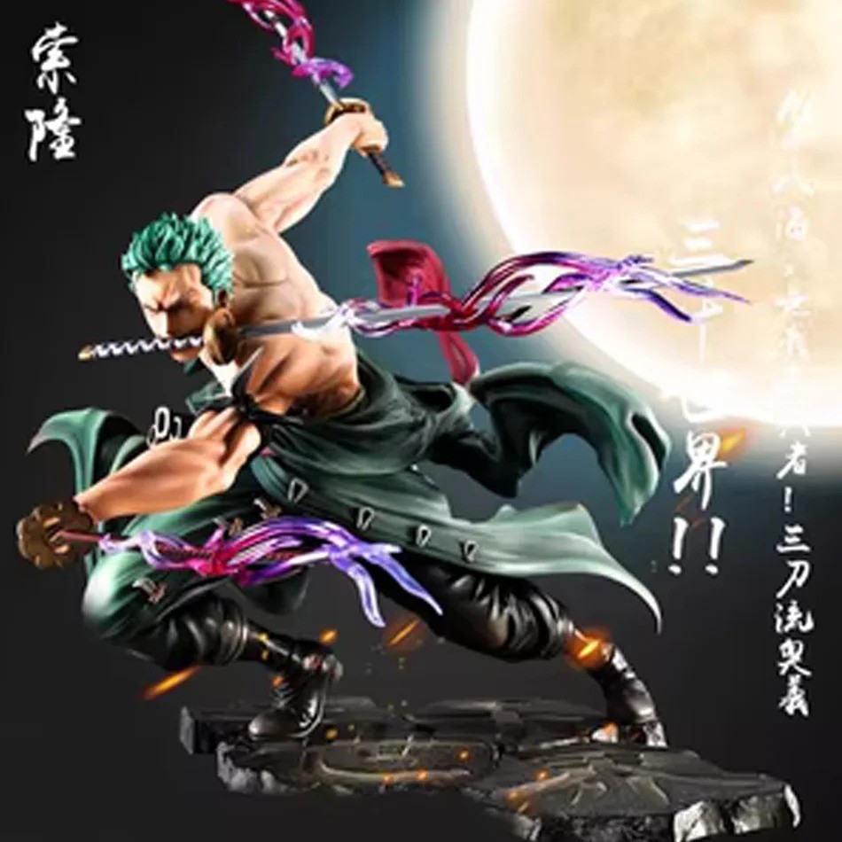 One Piece 10 cm Zoro Three-Sword Anime Figure – PVC GK Model Statue