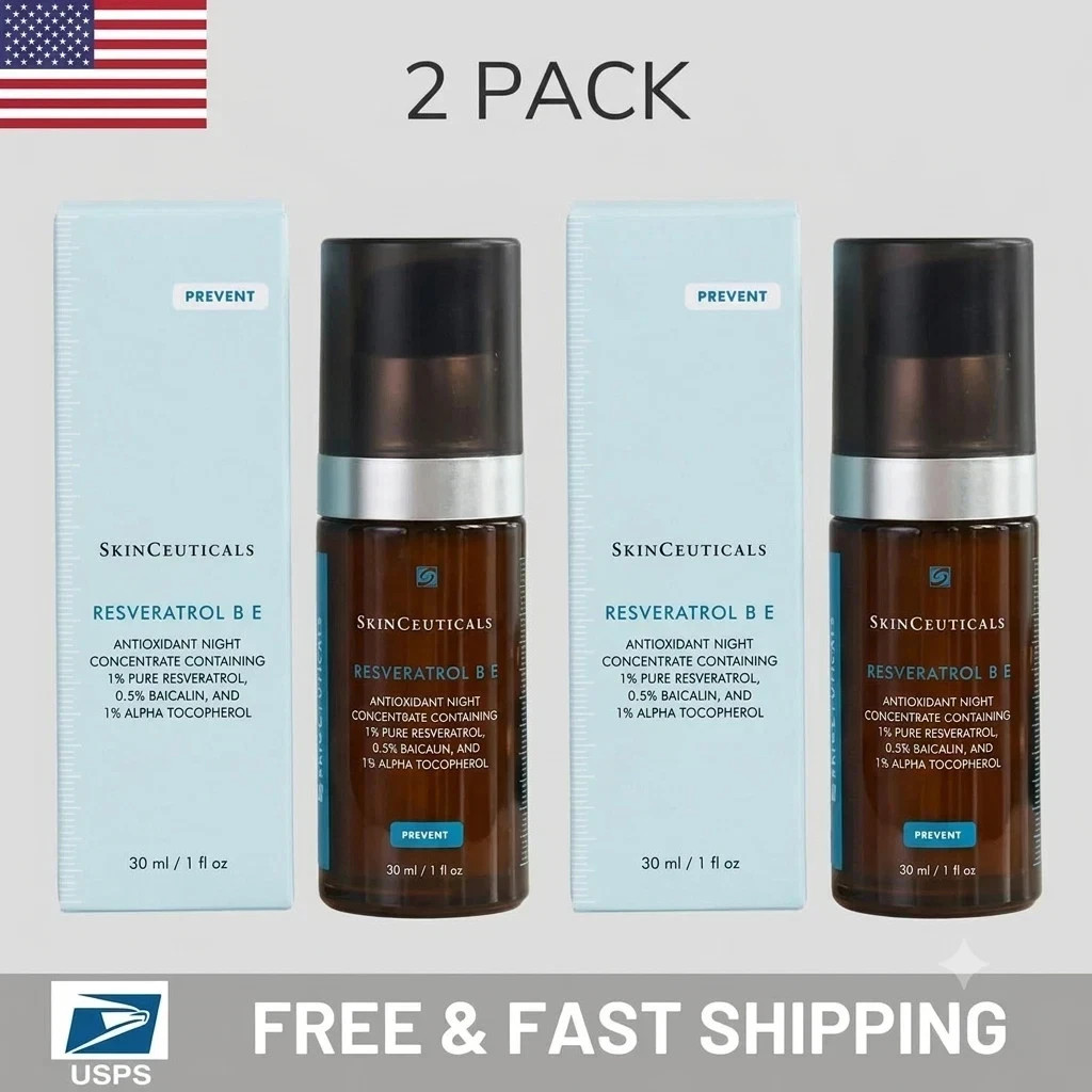 SkinCeuticals Resveratrol B E 30ml New in box pack of 2 SkinCeuticals Resveratrol B E 30ml New in box pack of 2