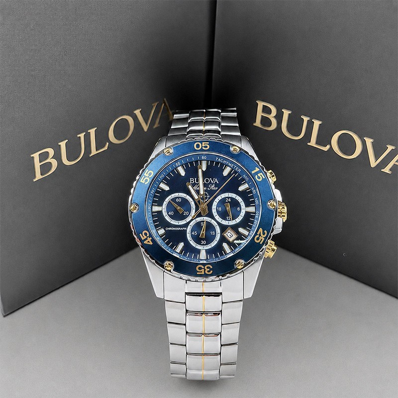 Bulova Marine Star 98B400 Men\'s Chronograph Quartz Watch Blue Dial 41.5mm Bulova Marine Star 98B400 Men\'s Chronograph Quartz Watch Blue Dial 41.5mm