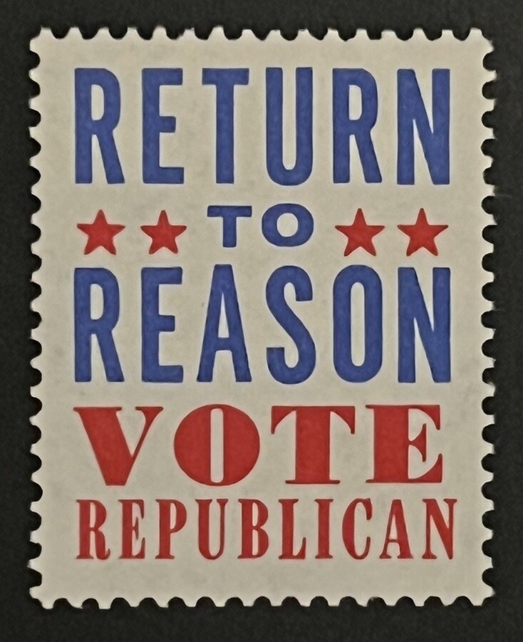 Travelstamps: 1968 US Cinderella Stamp “Return to Reason:Vote Republican” MNG Travelstamps: 1968 US Cinderella Stamp “Return to Reason:Vote Republican” MNG