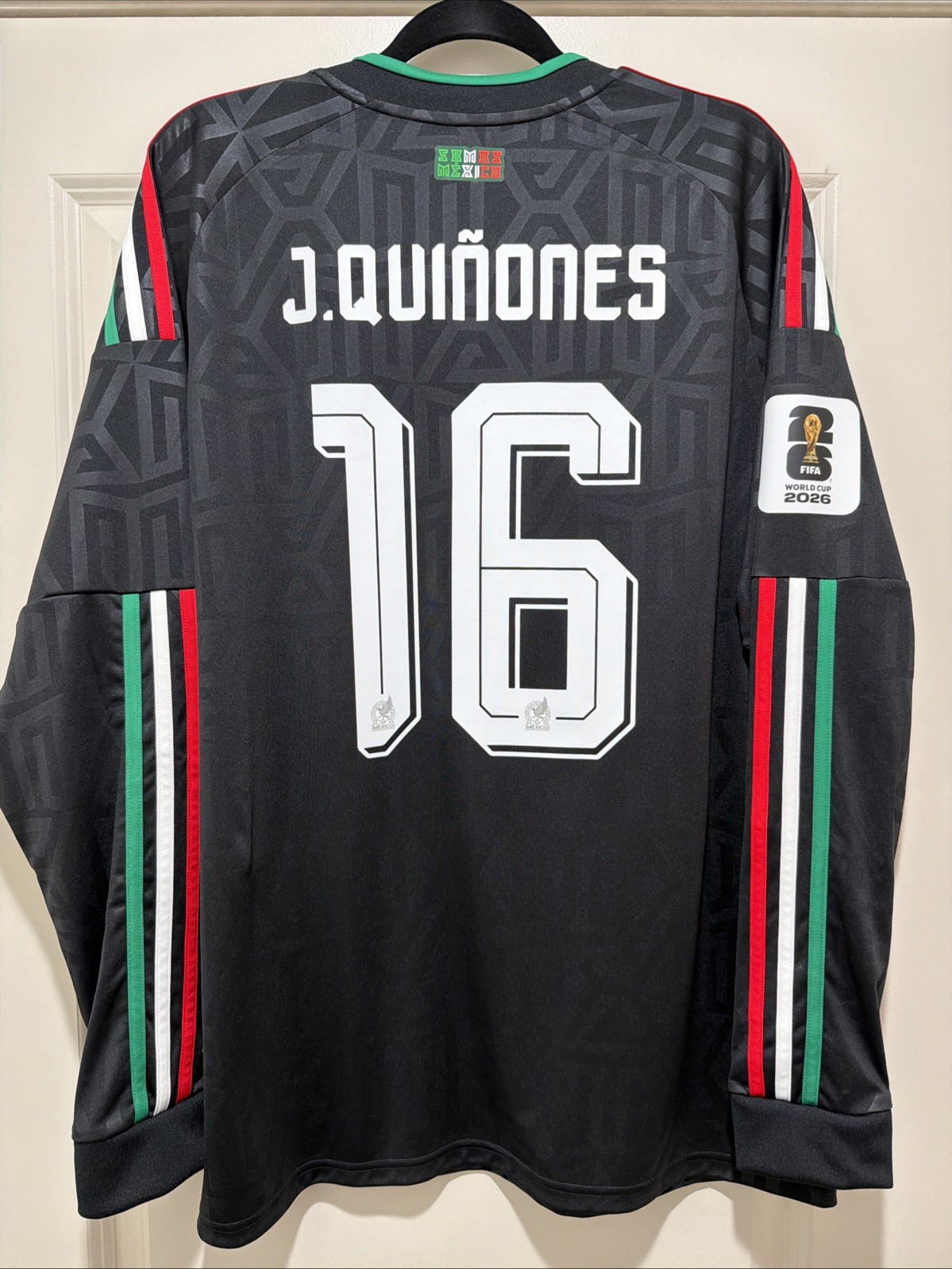 Julian Quiñones #16 Mens XL Mexico Third FAN Jersey Long Sleeve V Korea Rep