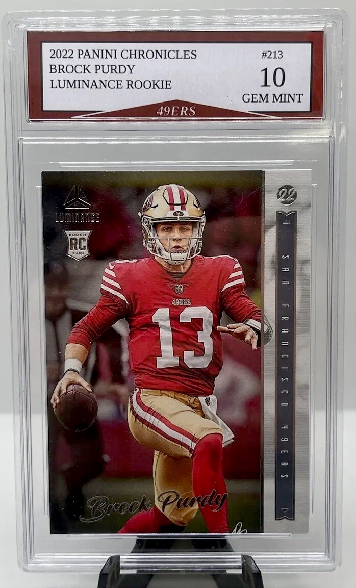 2022 Panini Chronicles Brock Purdy Luminance Rookie Card 2022 Panini Chronicles Brock Purdy Luminance Rookie Card