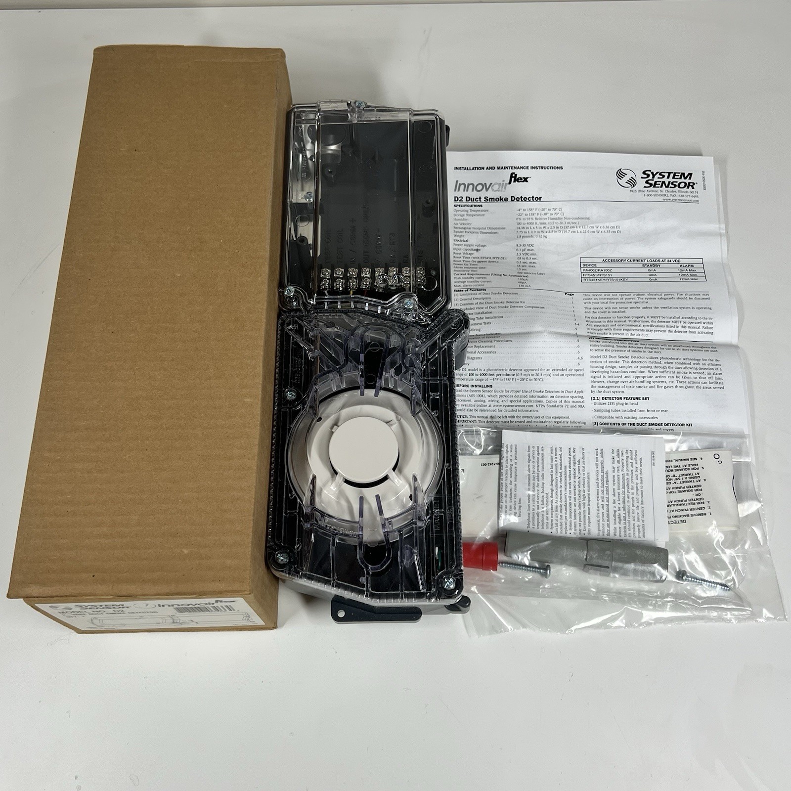 NEW System Sensor D2 Duct Smoke Detector 2-Wire Innovair Flex w/ Head New In Box NEW System Sensor D2 Duct Smoke Detector 2-Wire Innovair Flex w/ Head New In Box