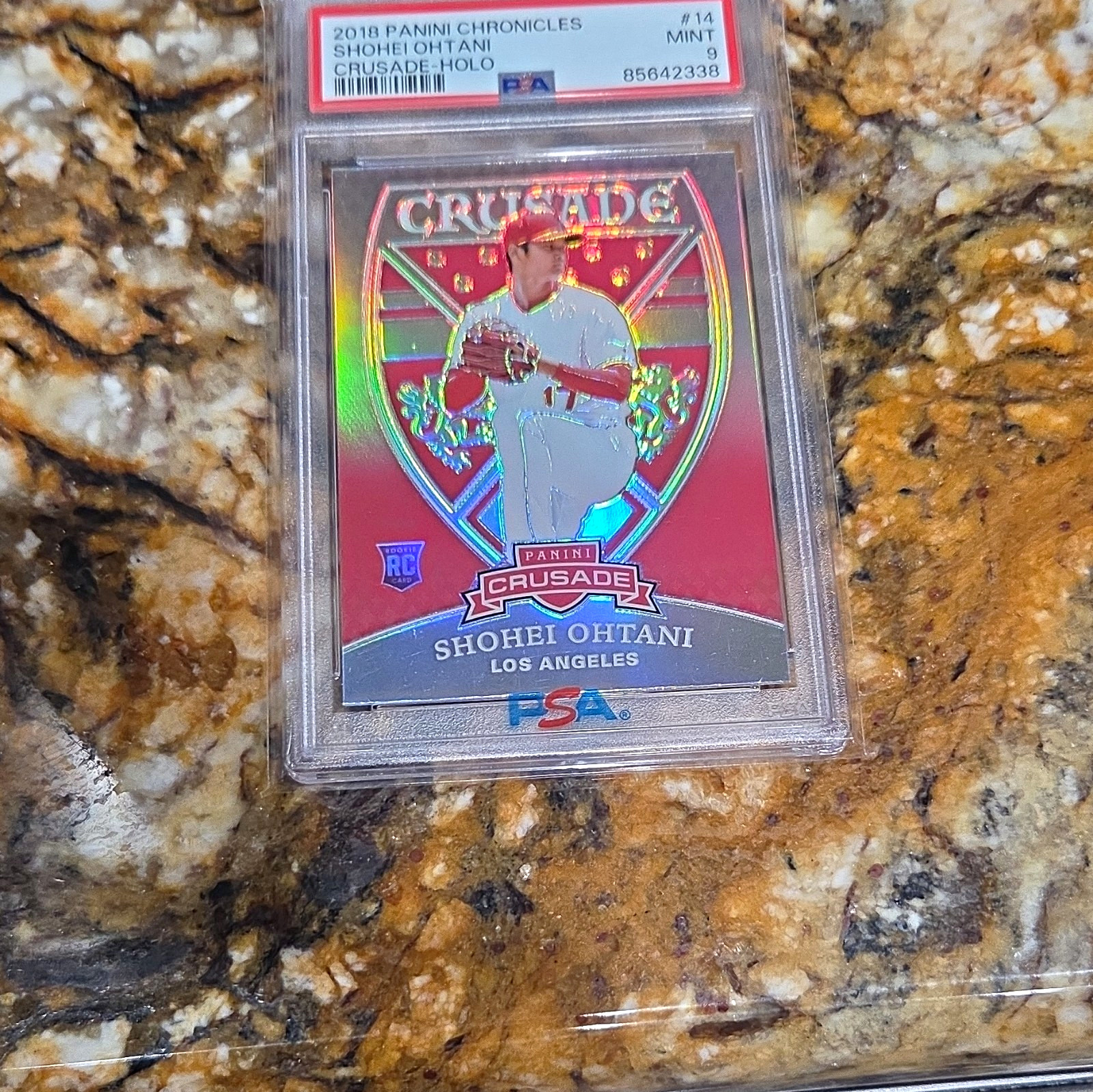 2018 Panini Chronicles - Crusade Shohei Ohtani #14 Holo Prizm (RC) Psa 9 Low Pop