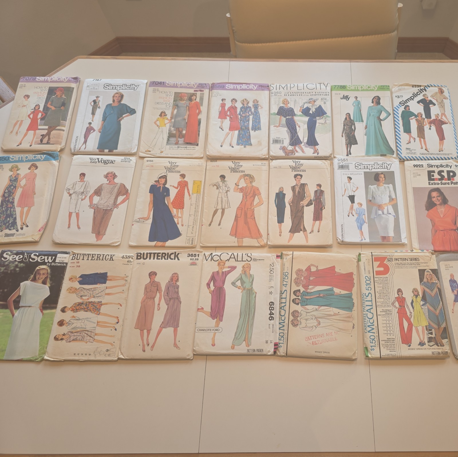 Lot 22 Vintage Vogue Simplicity McCall Sewing Patterns 1970-80s Womens 14 16 18
