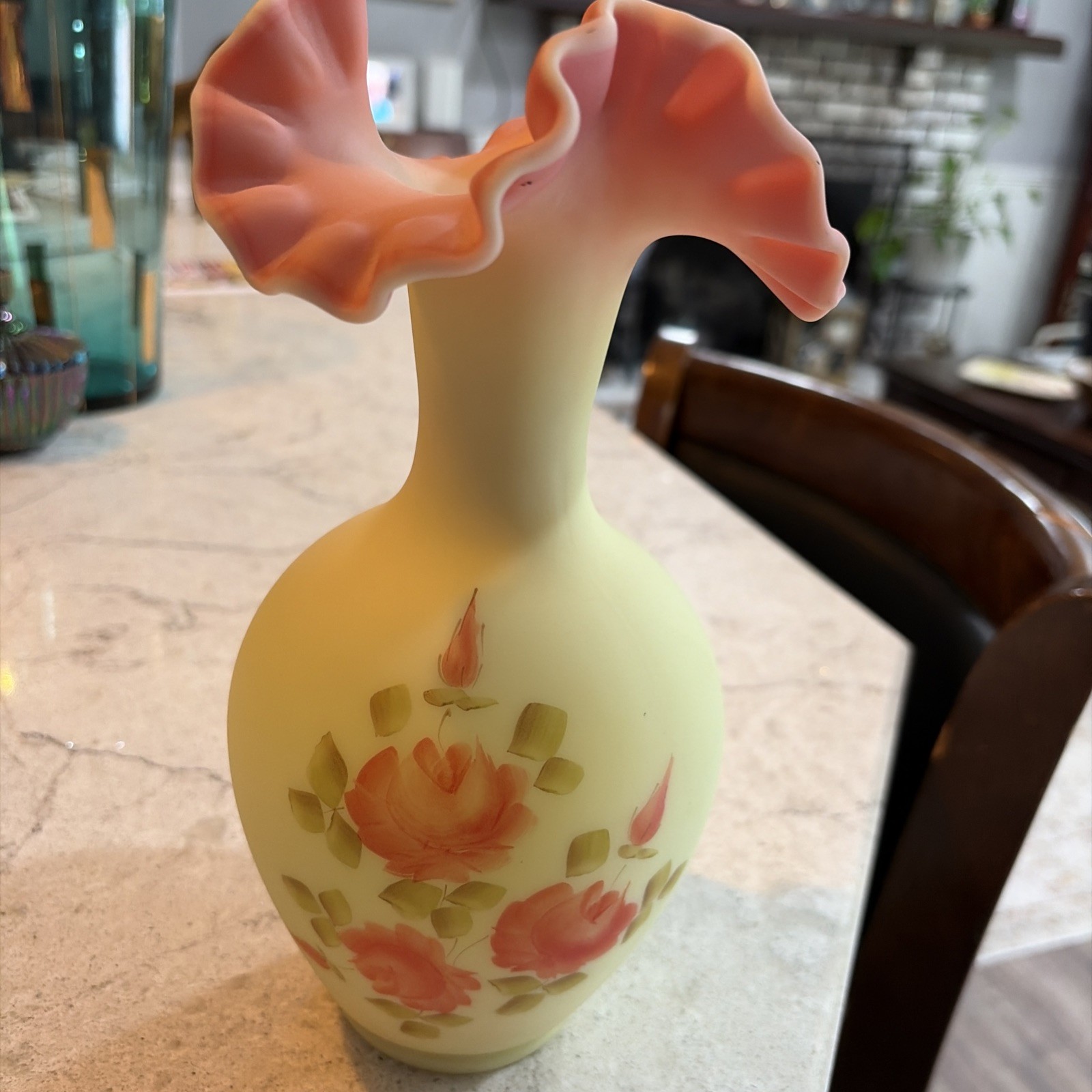 Fenton Burmese Vase 7257 RB