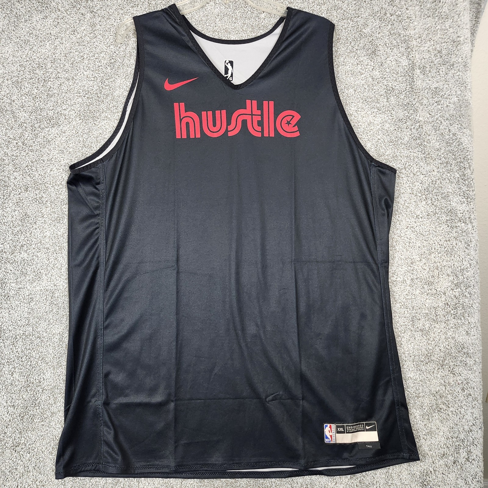 Memphis Hustle Jersey Mens 2XL Tall Black Gray NBA Basketball Reversible Nike
