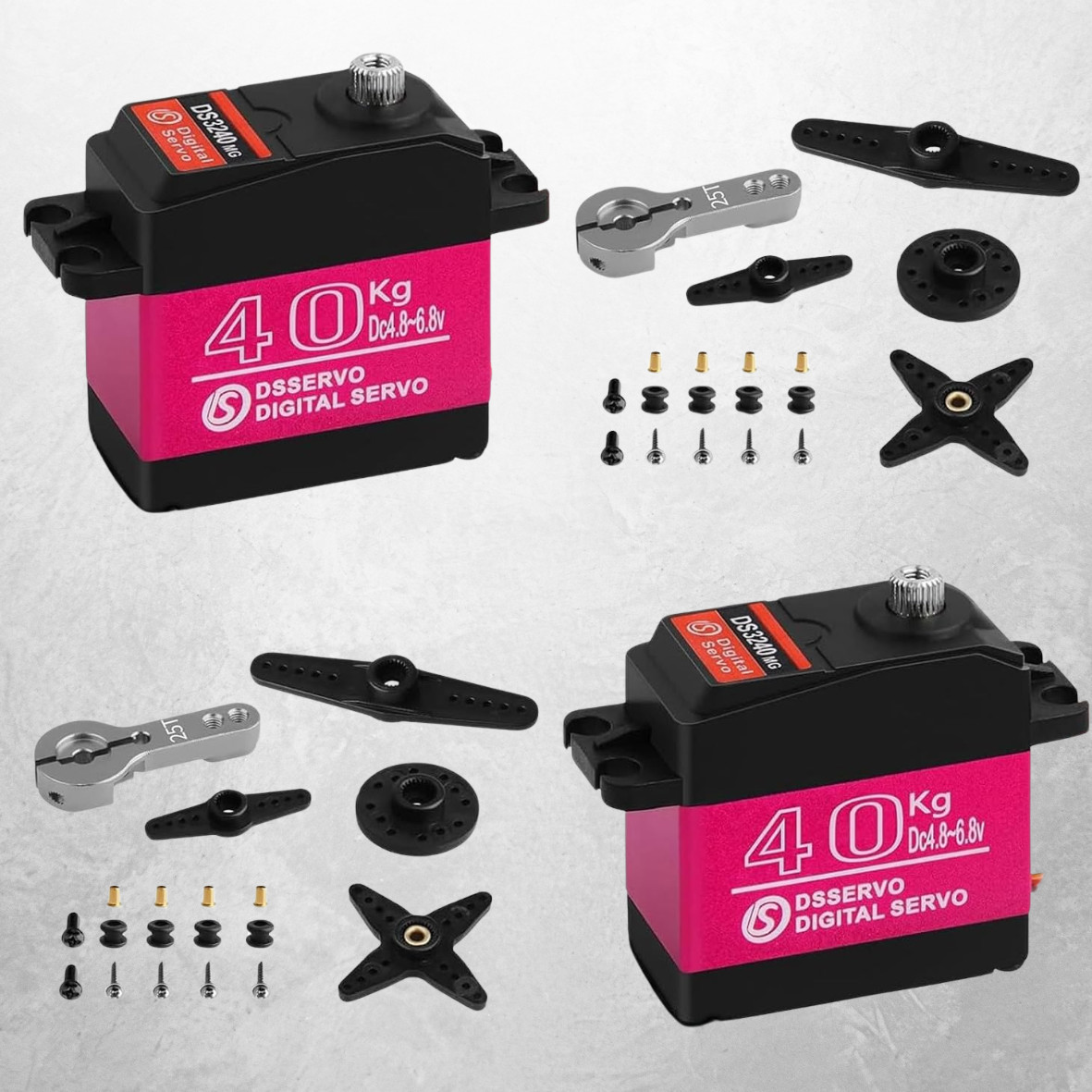 2pcs 40KG Metal Gear Digital Servo 25T Arm High Torque Speed for 1/8 1/10 RC Car