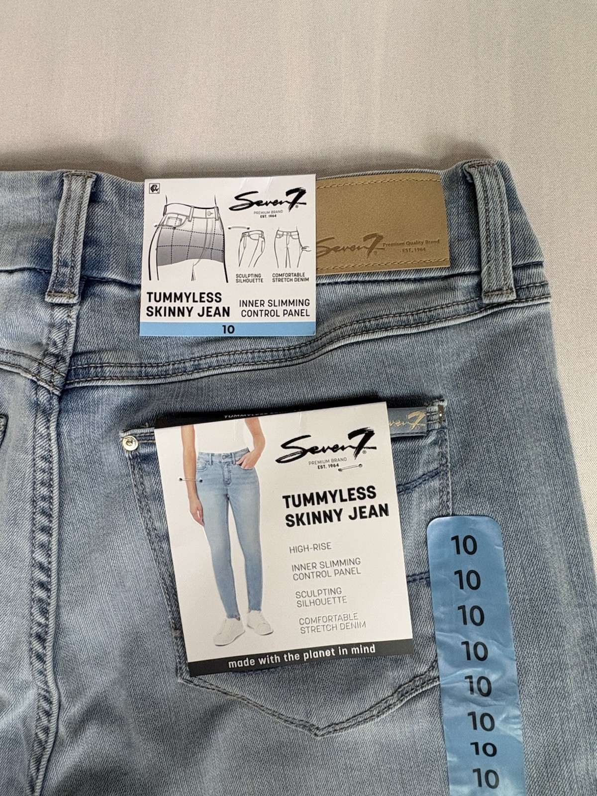 Seven7 NWT Tummyless Jeans Women’s 10 High Rise Skinny Blue Denim Stretch Seven7 NWT Tummyless Jeans Women’s 10 High Rise Skinny Blue Denim Stretch