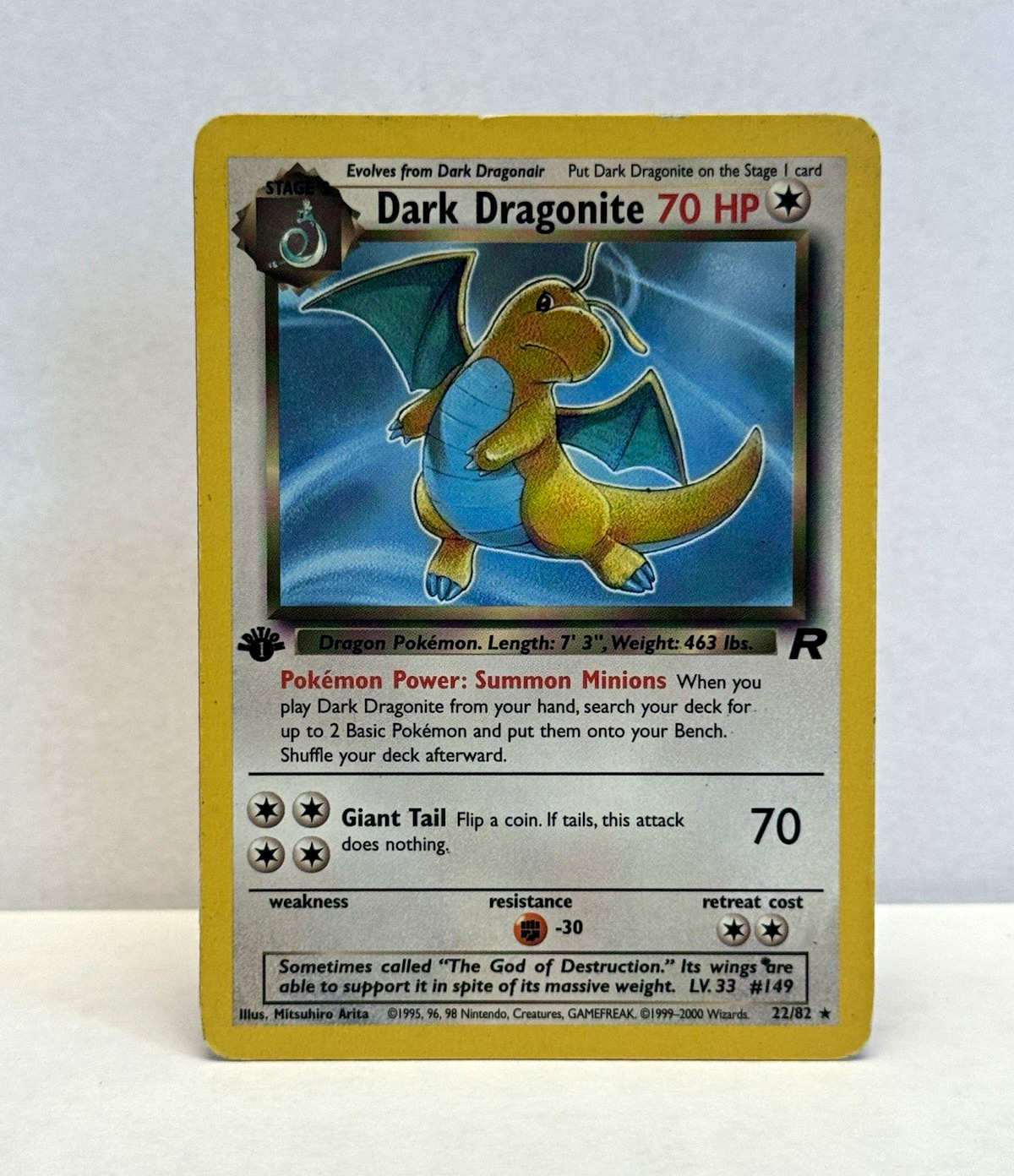 Pokemon TCG Dark Dragonite 22/82 Team Rocket Unlimited Rare Regular 70 HP Pokemon TCG Dark Dragonite 22/82 Team Rocket Unlimited Rare Regular 70 HP