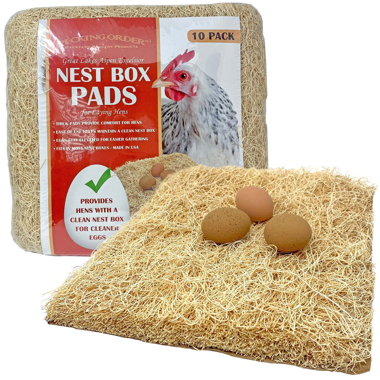 Pecking Order Chicken Nest Box Pads 10 Pack
