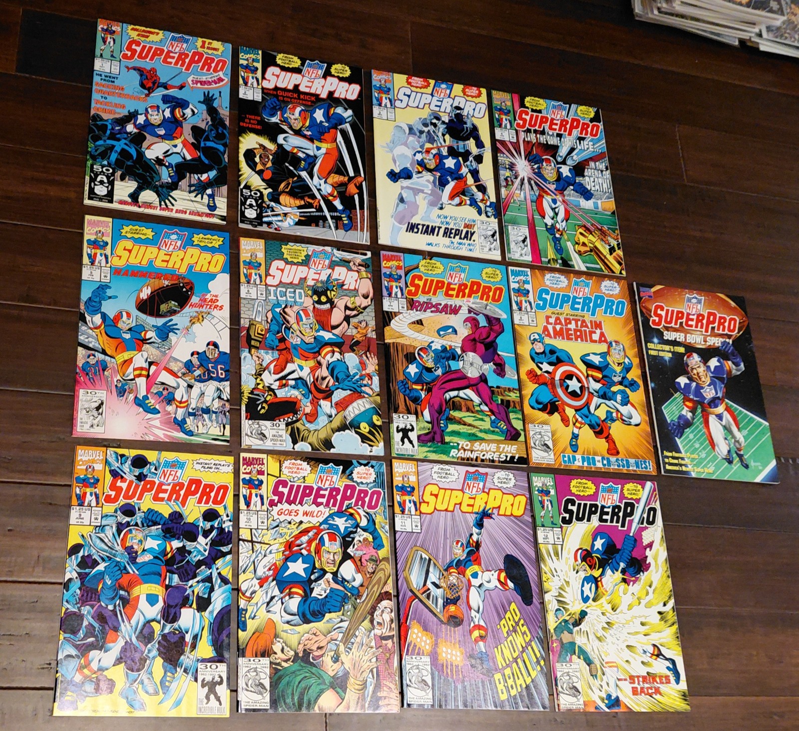NFL SUPERPRO #1-12 Complete + SUPER BOWL SPECIAL (Marvel Comics 1991)