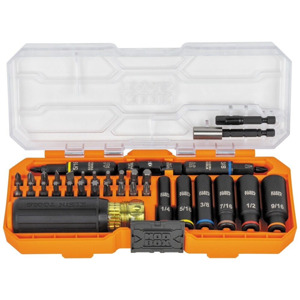 Klein Tools KNECT 41-Pc Impact Screwdriver & Socket Set MODbox Case 32502HD