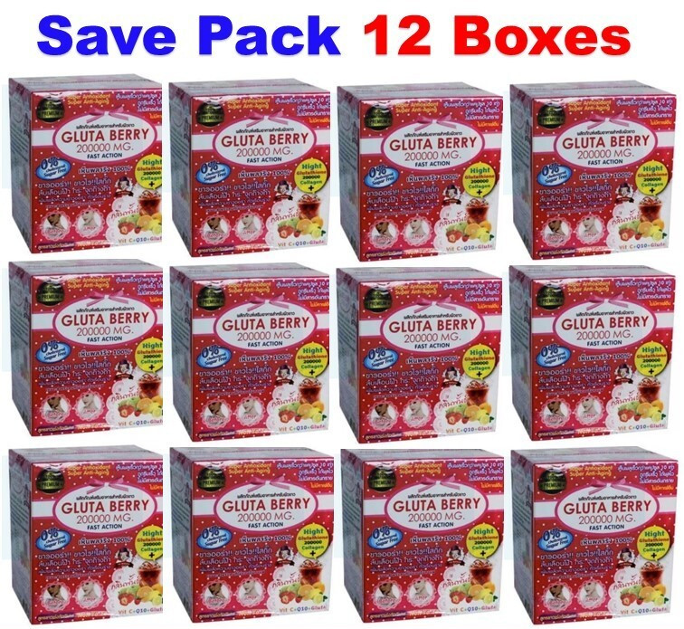 12X Gluta Berry 200000 mg Reduce freckles Whitening Skin Drink PUNCH
