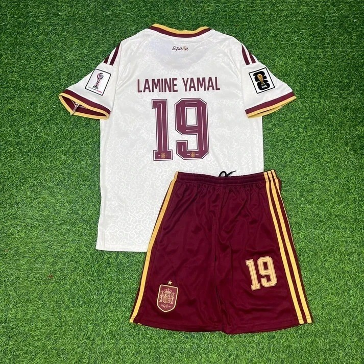 SO HOT Lamine Yamal #19 Spain Kids Home Soccer Jersey Kit Boys Girls Youth SO HOT Lamine Yamal #19 Spain Kids Home Soccer Jersey Kit Boys Girls Youth