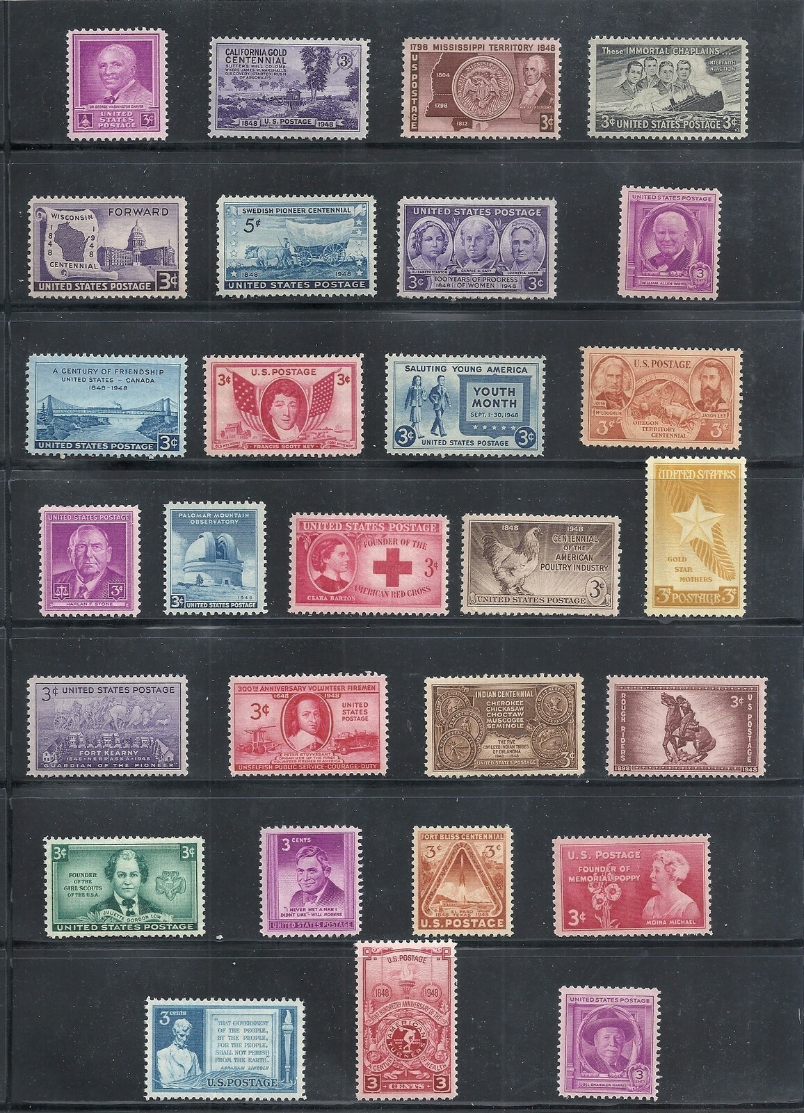 1948 - Commemorative Year Set - US Mint Never Hinged Stamps SUMMER CLEARANCE