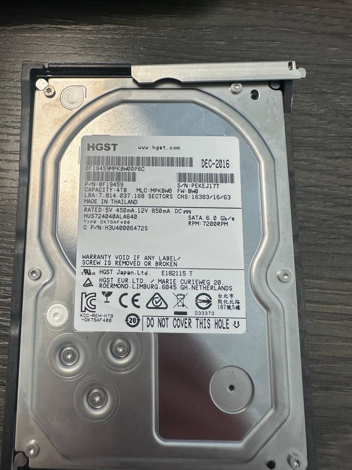 HGST Ultrastar HUS724040ALA640 7200RPM 4TB 64MB 3.5\
