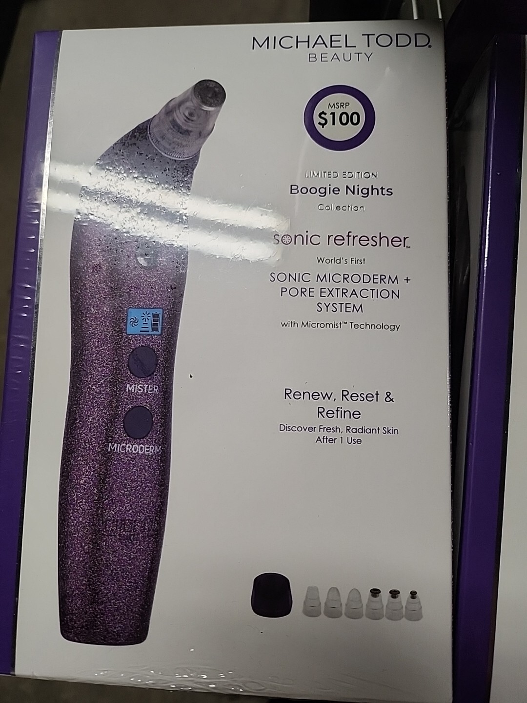 NEW SEALED MICHAEL TODD BEAUTY Limited Edition Sonic Refresher Microdermabrasion NEW SEALED MICHAEL TODD BEAUTY Limited Edition Sonic Refresher Microdermabrasion