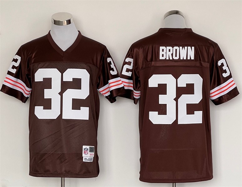 Men\'s Cleveland Browns #32 Top Stitched Vintage Legacy Jersey