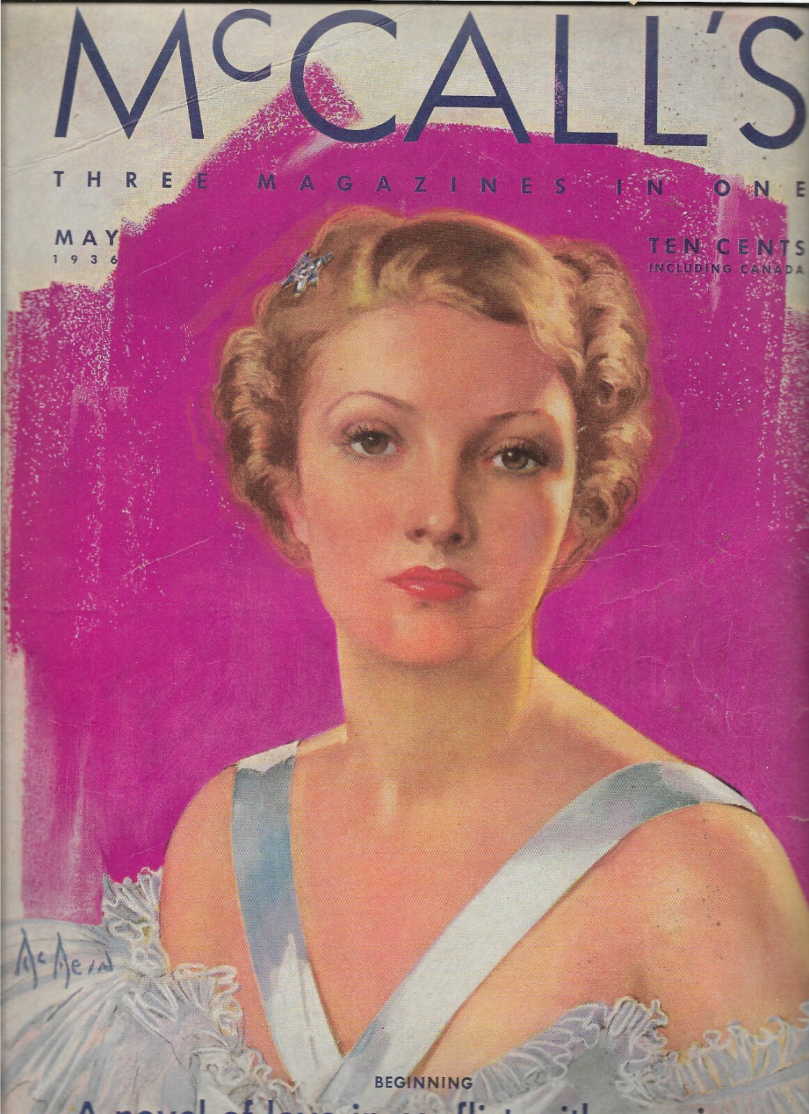 MCCALL\'S May 1936 SPRING FABRICS IF YOU HAVE A GAS RANGE beautiful ads 