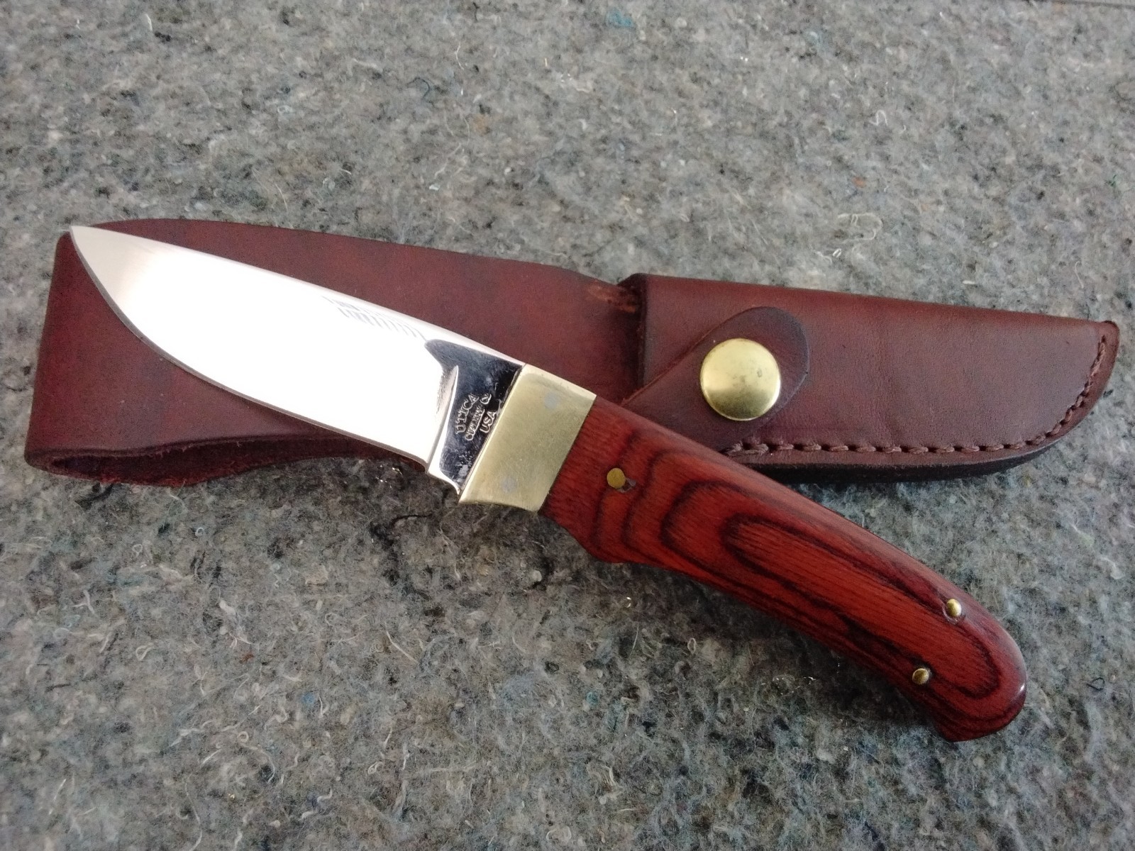Vintage Utica Adirondack Series 7” Wood Handle Fixed Blade Hunting Knife U.s.a F Vintage Utica Adirondack Series 7” Wood Handle Fixed Blade Hunting Knife U.s.a F