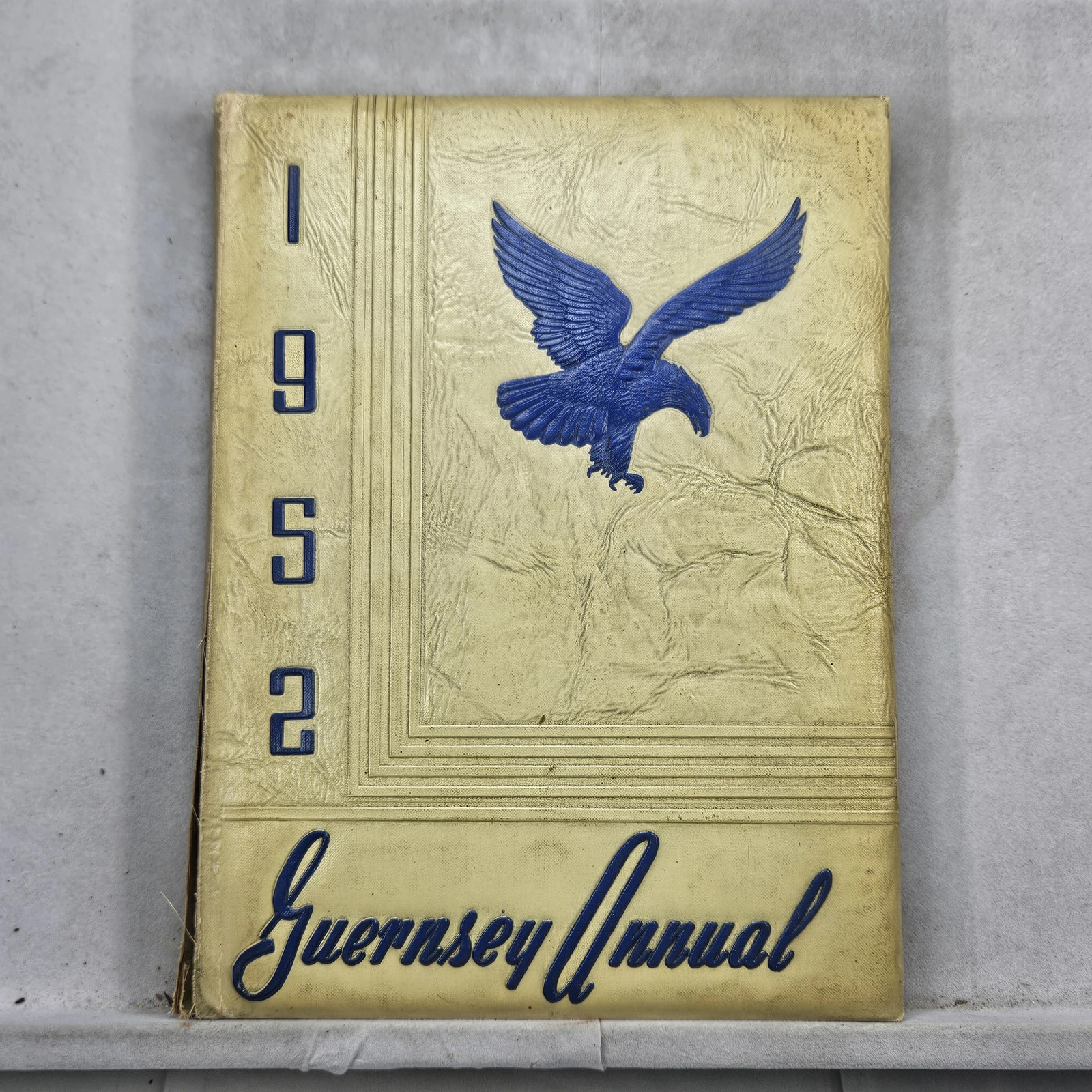 The Guernsey Annual 1952 Vintage School Yearbook Eagle Cover Gold Hardcover The Guernsey Annual 1952 Vintage School Yearbook Eagle Cover Gold Hardcover