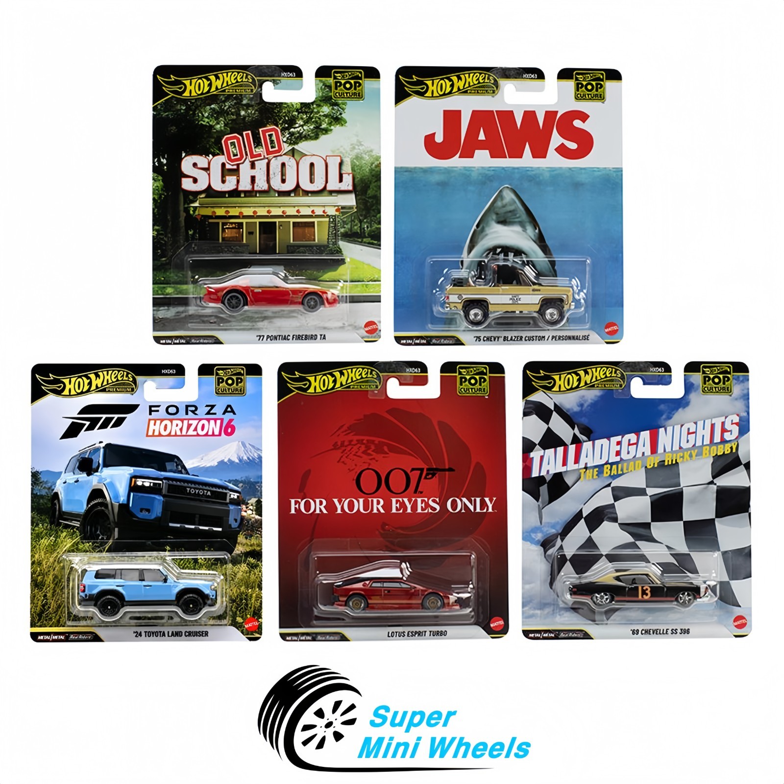 Hot Wheels Premium 2026 Pop Culture T Case - 5 Cars Set Hot Wheels Premium 2026 Pop Culture T Case - 5 Cars Set