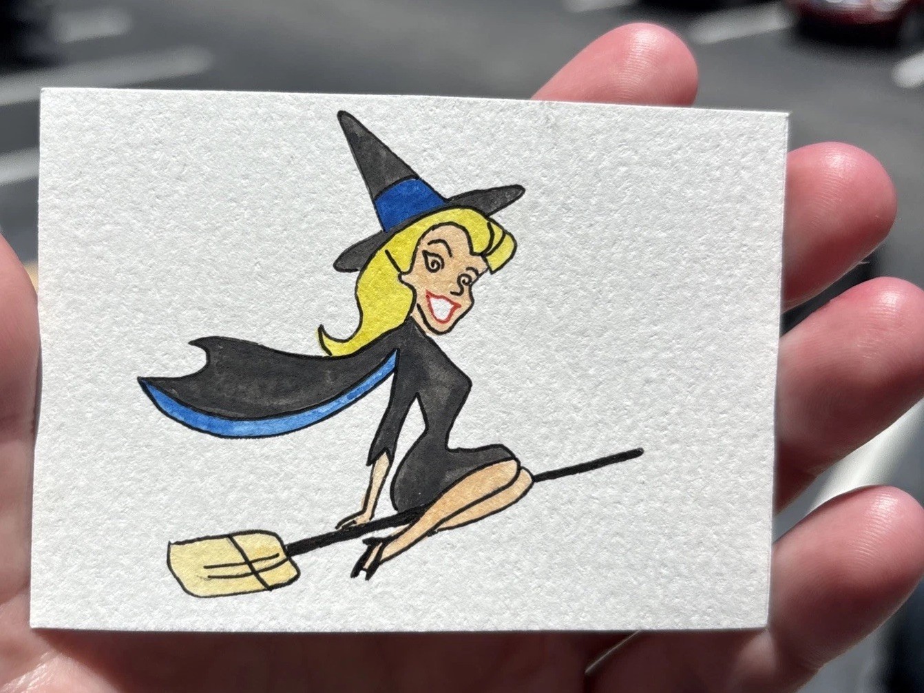 Original Art ACEO Miniature Painting Watercolor Bewitched Elizabeth Montgomery
