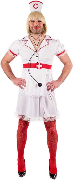 Mens Naughty Nurse Costume M L XL Adult Male Funny Bachelor Drag Party Dress Mens Naughty Nurse Costume M L XL Adult Male Funny Bachelor Drag Party Dress