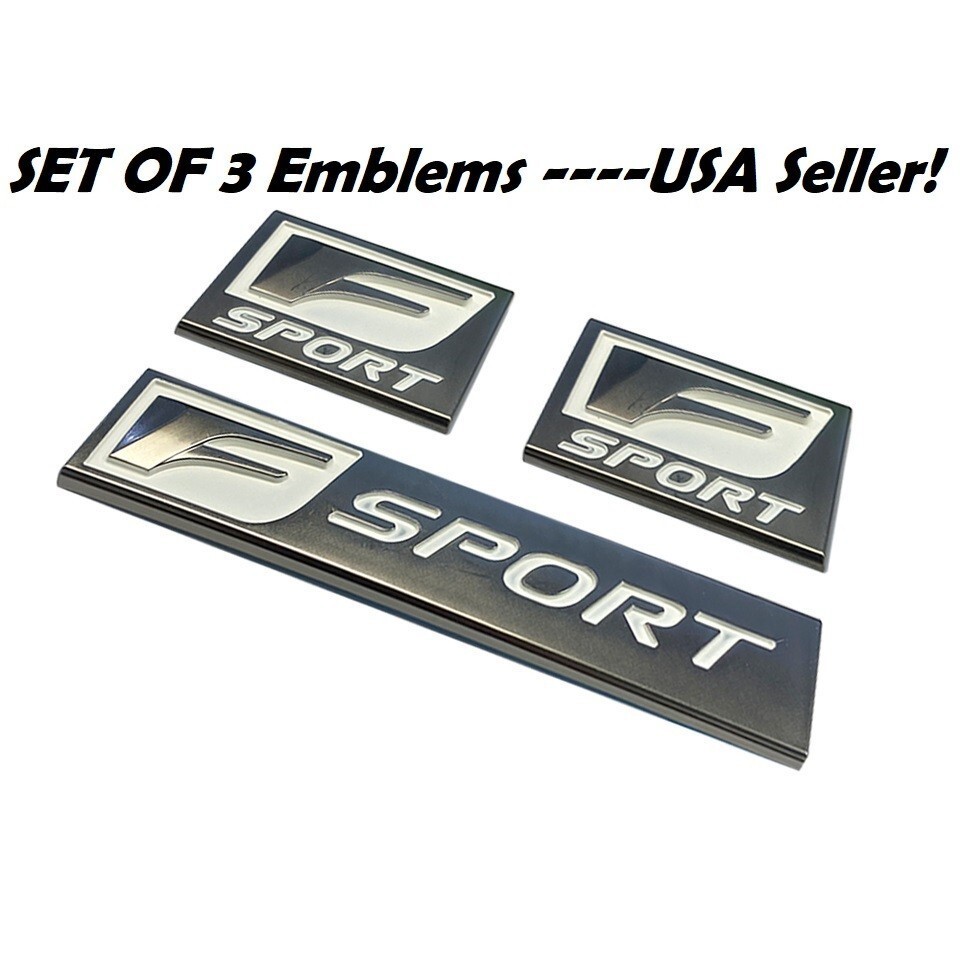 3pc Fender Side Emblem Rear Trunk Bumper Black Chrome Badge For F-Sport IS GS LS 3pc Fender Side Emblem Rear Trunk Bumper Black Chrome Badge For F-Sport IS GS LS