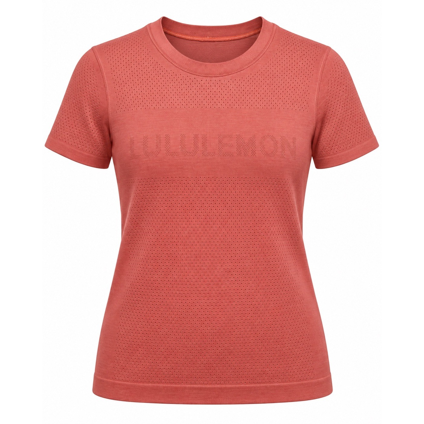 Lululemon Swiftly Tech SS 2.0 Logo Shirt Terracotta Red Orange Medium 8-10 Lululemon Swiftly Tech SS 2.0 Logo Shirt Terracotta Red Orange Medium 8-10