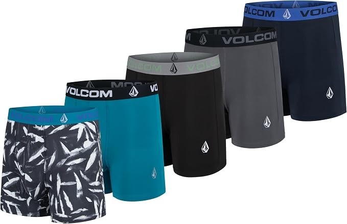 Volcom Mens Boxer Briefs 5 Pack Performance Boxer Briefs Underwear, Brushstroke Volcom Mens Boxer Briefs 5 Pack Performance Boxer Briefs Underwear, Brushstroke