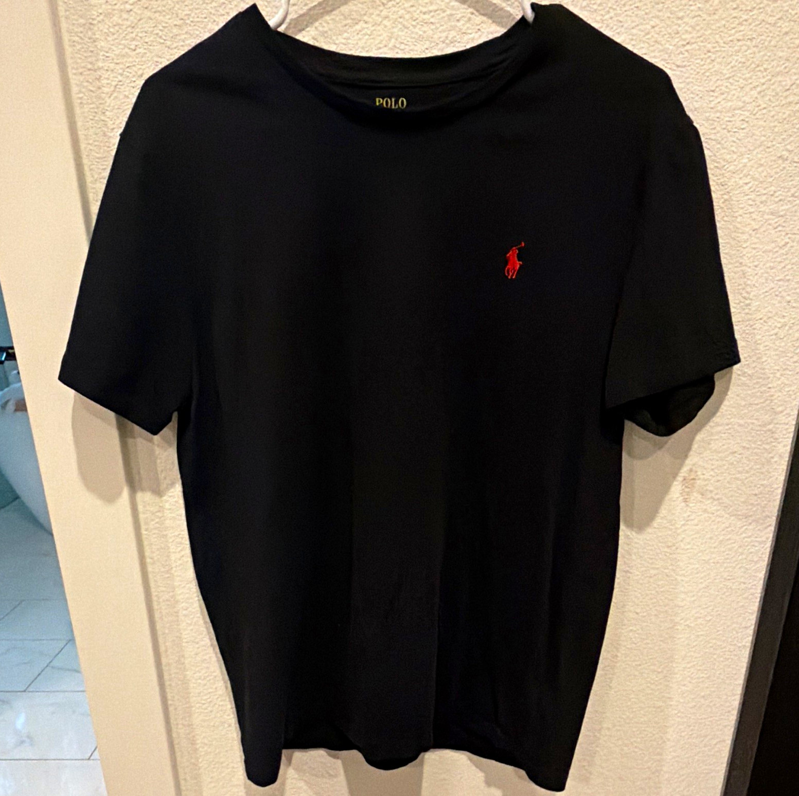 Polo Ralph Lauren Men\'s Black Regular Fit Logo Crew Neck T-Shirt L Polo Ralph Lauren Men\'s Black Regular Fit Logo Crew Neck T-Shirt L