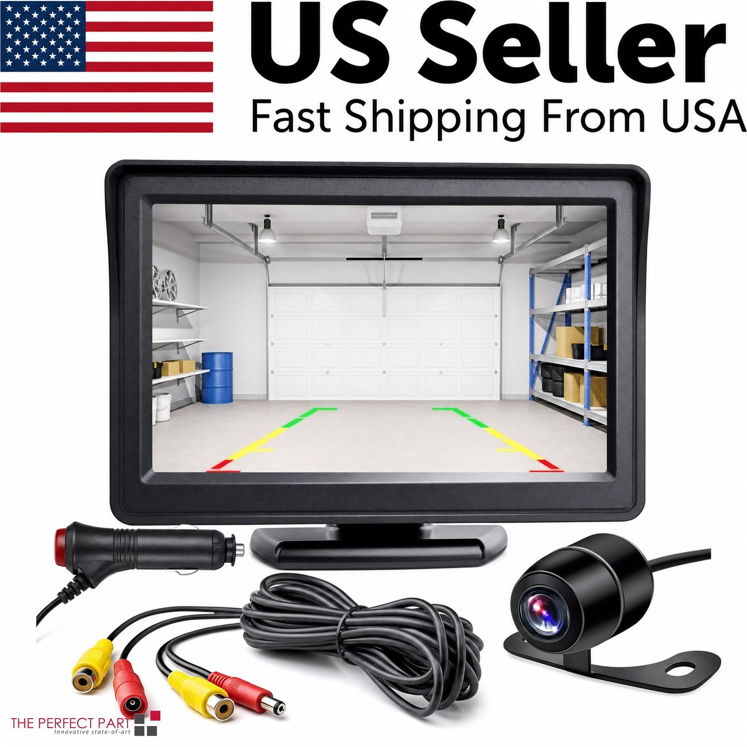 Car Rear View Backup Camera Reverse Parking Night Vision and 4.3