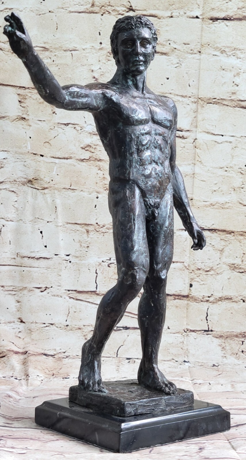 Signed Collectibles Rodin Nude Bronze Male Sculptures Bookend Art Book End Decor