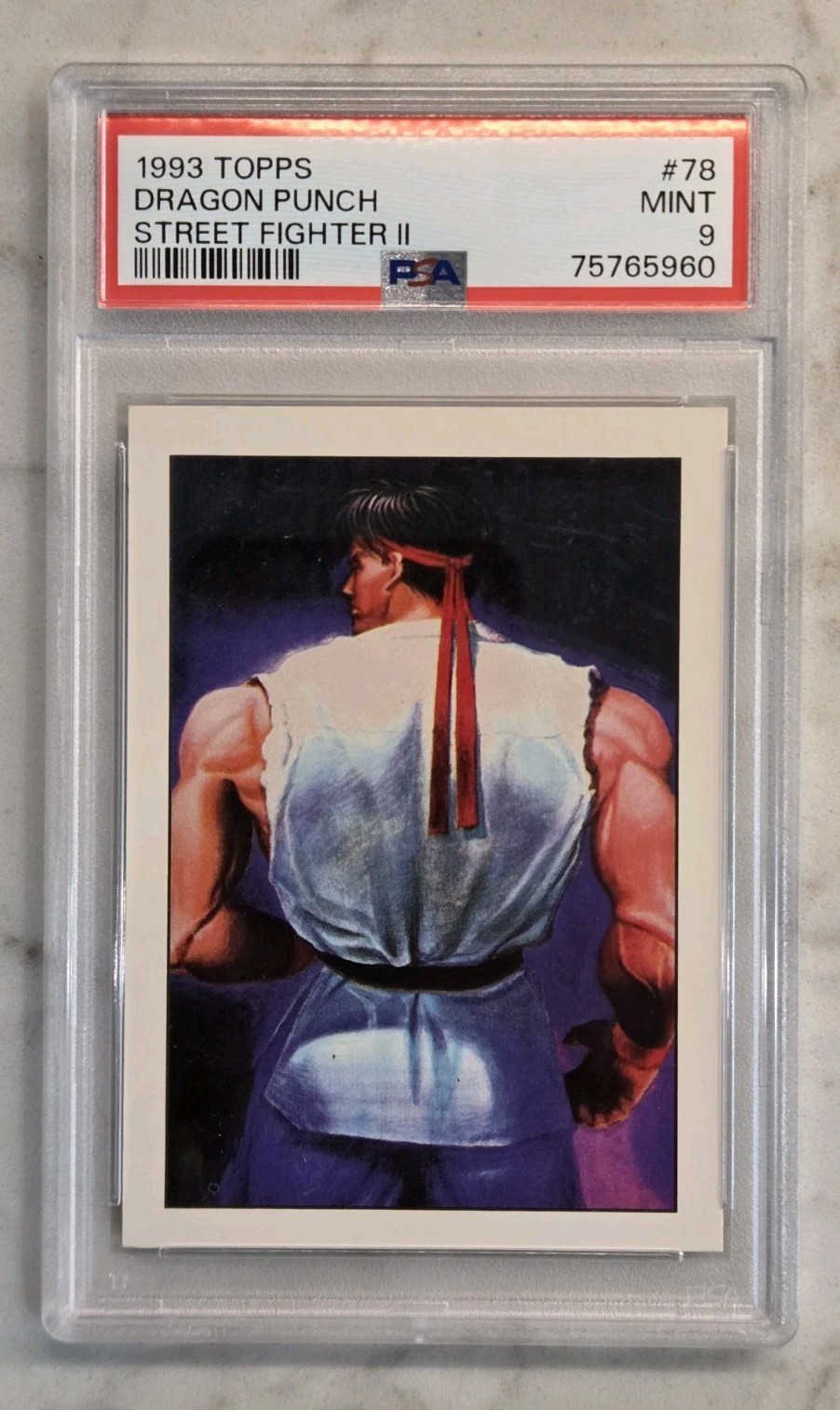 Ryu Dragon Punch 1993 Topps Street Fighter PSA 9 MINT Card #78 Ryu Dragon Punch 1993 Topps Street Fighter PSA 9 MINT Card #78