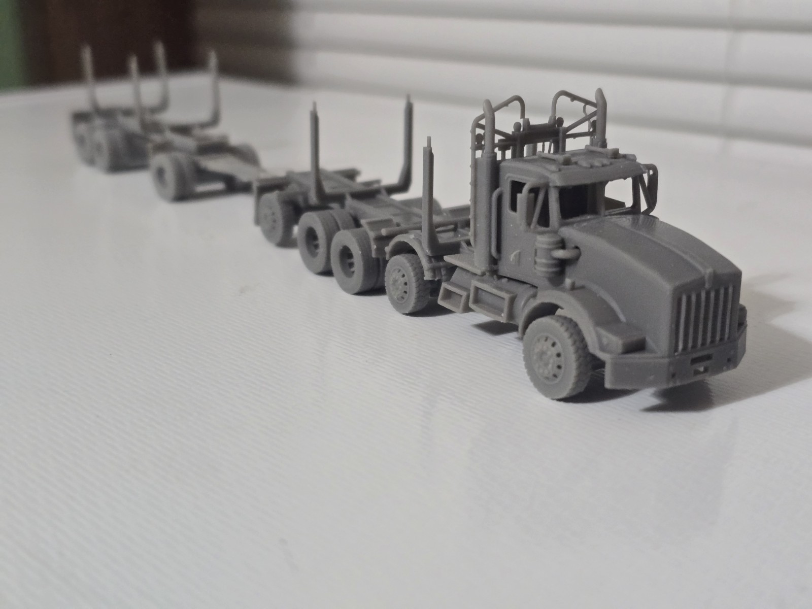 Ho Scale Kenwprth T800 Short Logger Mule Train Undecorated Kit 3d Printed