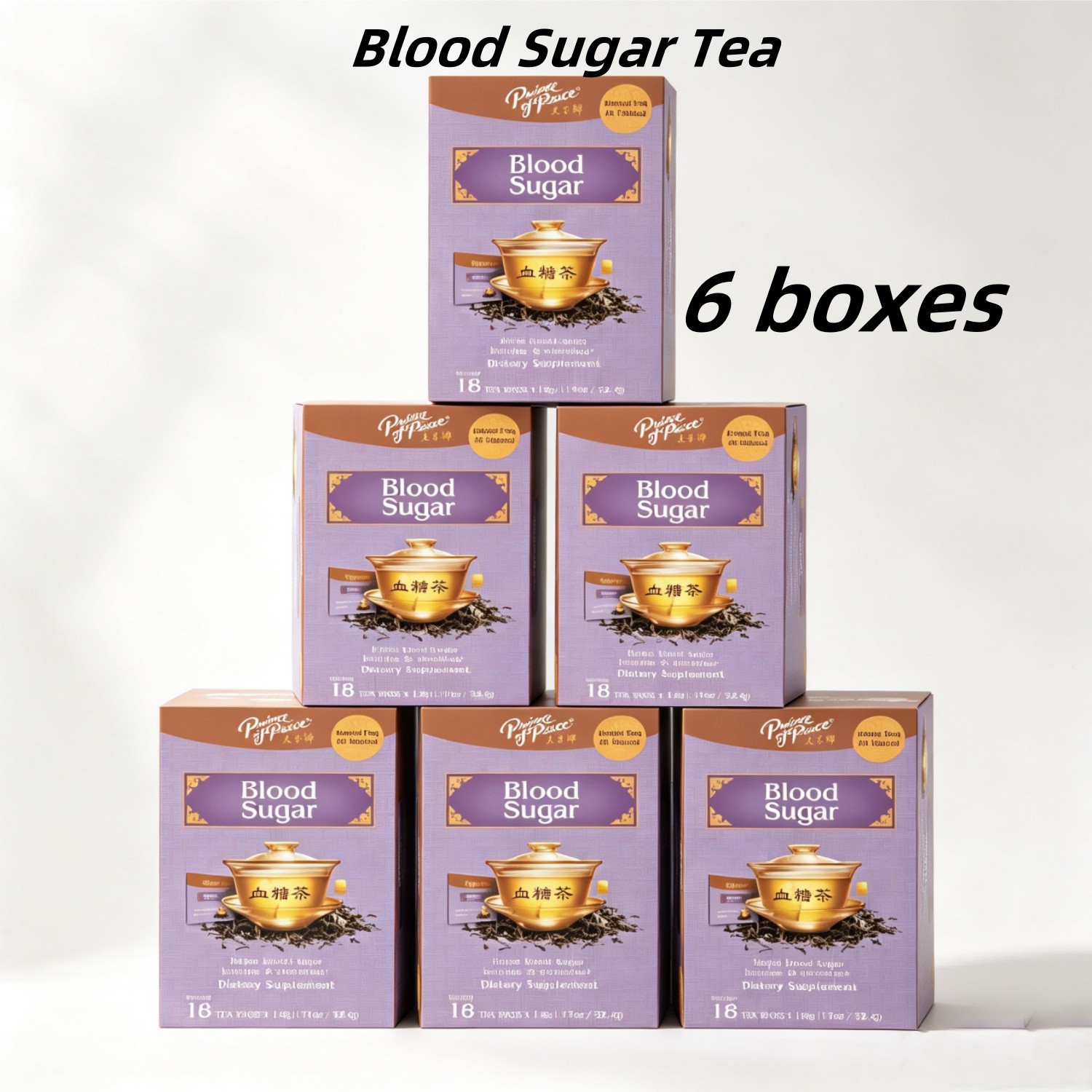 Prince of Peace Blood Sugar Tea, 18 Tea Bags Each Box（6 Boxes）