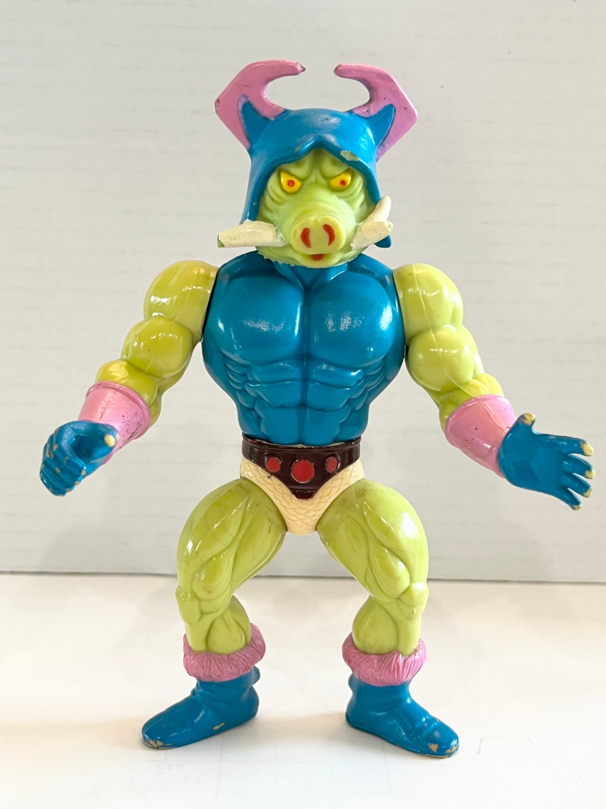 Original Vintage 1985 Rulers of the Sun Pig Head action figure - Olmec - Sun Man