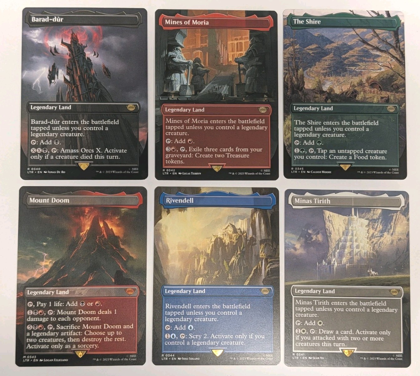 Lord the Rings Legendary Lands BORDERLESS Magic Gathering MTG COMPLETE Set LOTR Lord the Rings Legendary Lands BORDERLESS Magic Gathering MTG COMPLETE Set LOTR