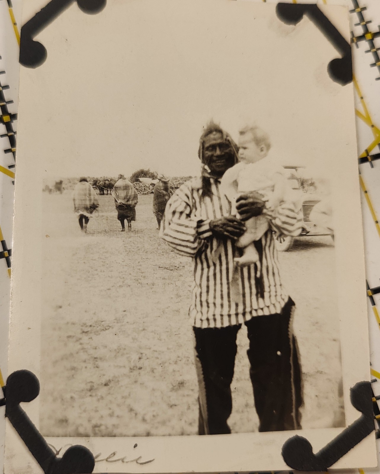 1926 Fort Hall Idaho Native American Man Holding Baby Original Snapshot Photo 1926 Fort Hall Idaho Native American Man Holding Baby Original Snapshot Photo