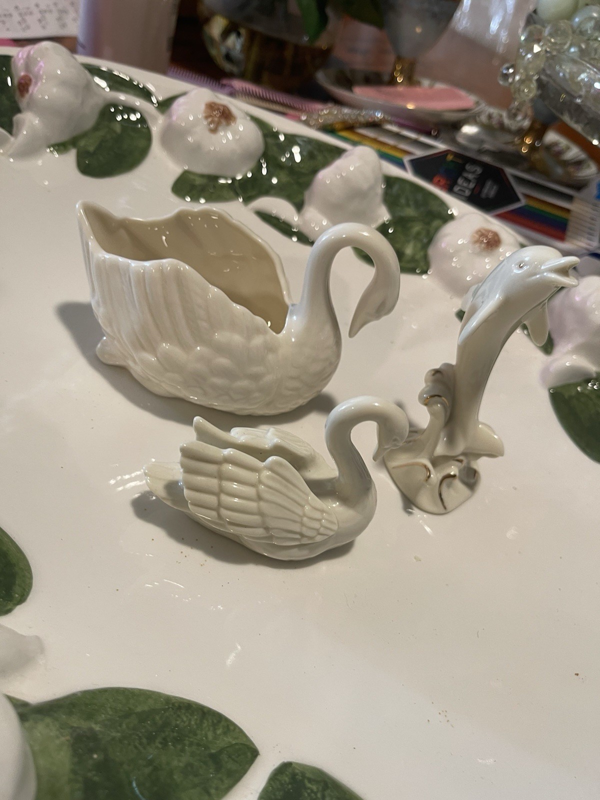 Rare Lenox Lot, Large Blue Mark Swan , Swan & Dolphin Regular Mark Mint Free Sh Rare Lenox Lot, Large Blue Mark Swan , Swan & Dolphin Regular Mark Mint Free Sh