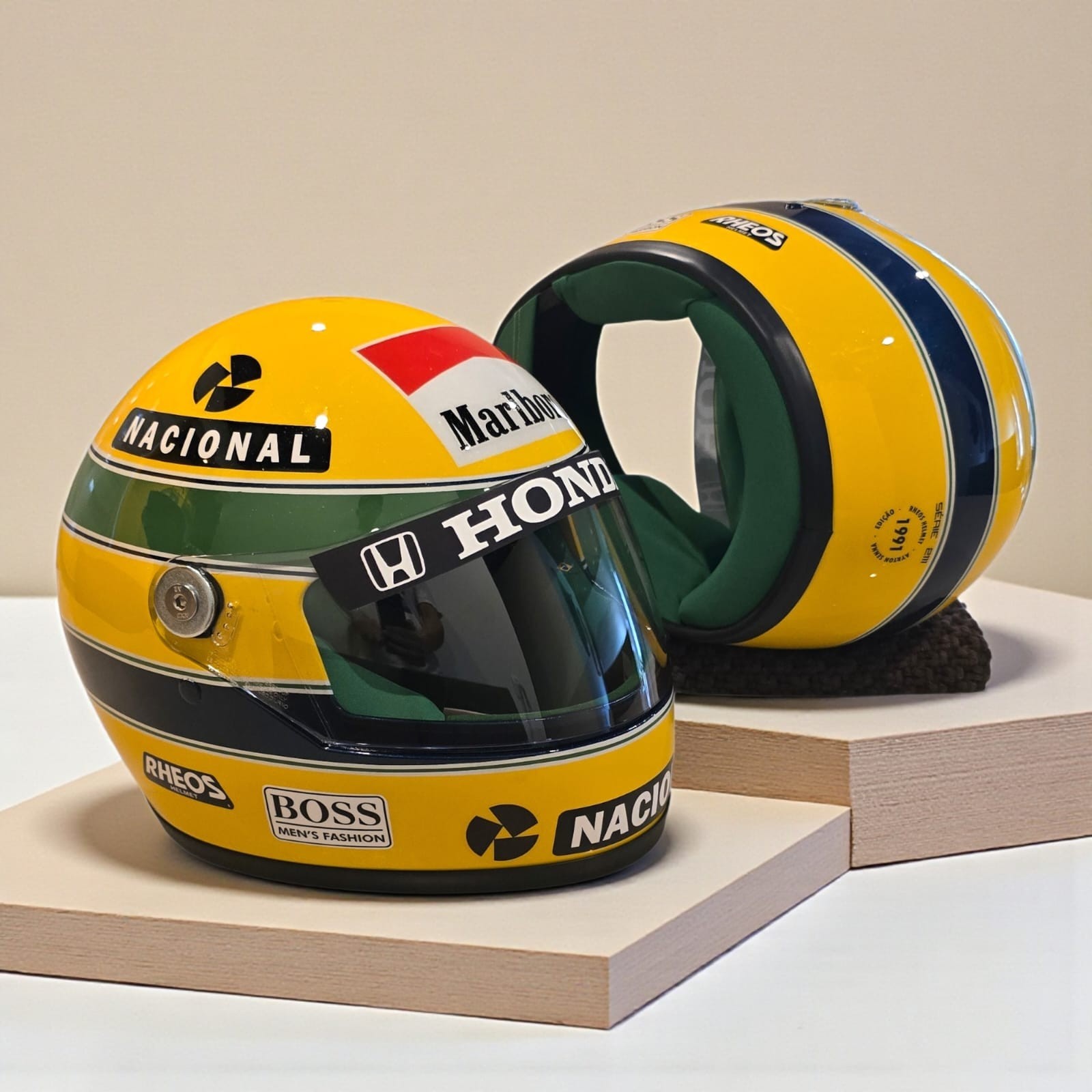 Ayrton Senna 1991 Helmet - 1:1 Scale - Homologated for use (DOT- INMETRO)