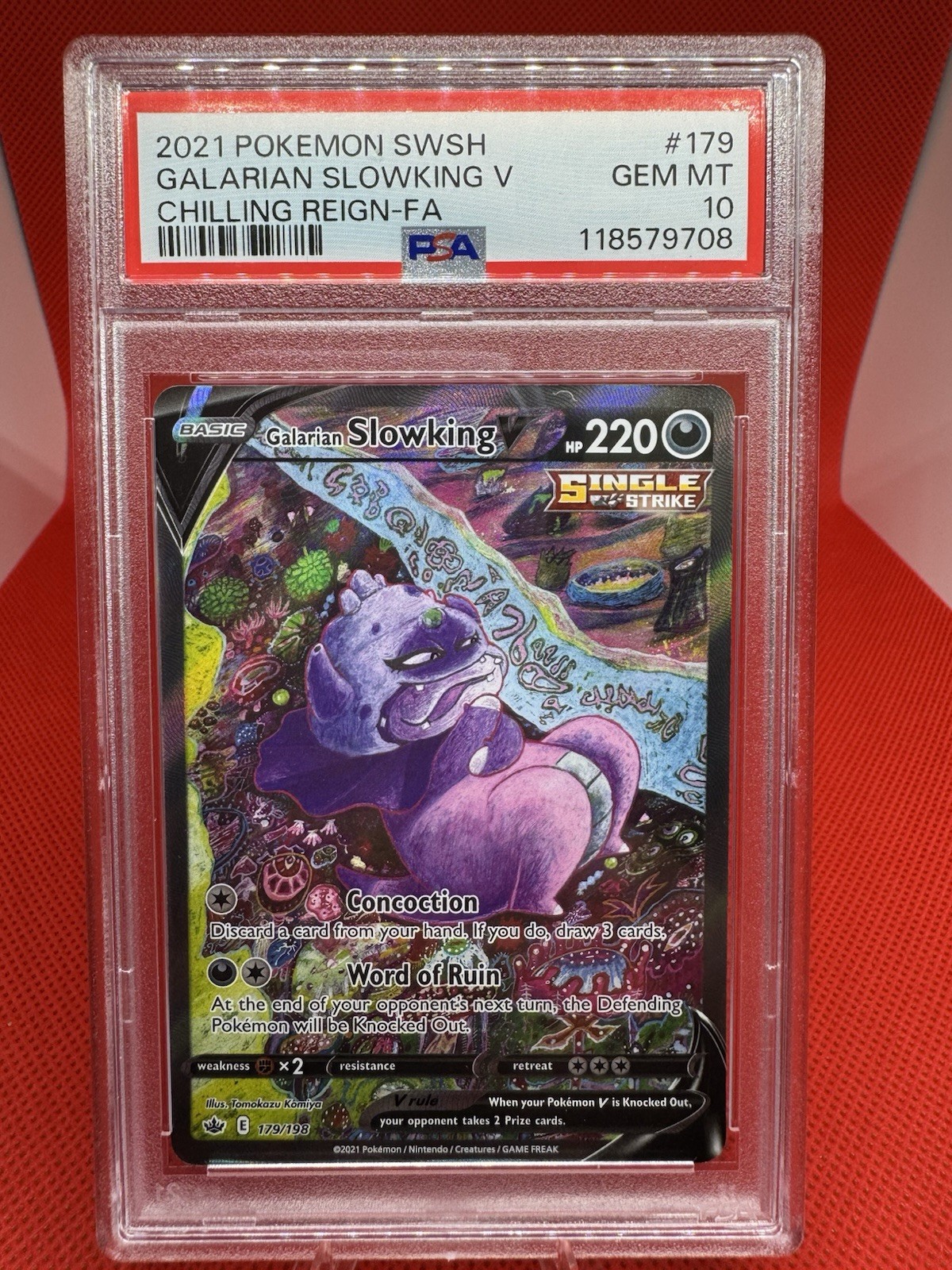 2021 Pokemon SWSH Chilling Reign-Galarian Slowking V #179- PSA GEM MINT 10 2021 Pokemon SWSH Chilling Reign-Galarian Slowking V #179- PSA GEM MINT 10