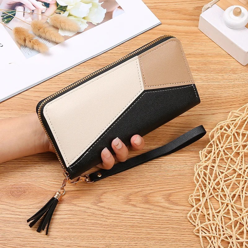 Women Long Wallet PU Leather Zipper Purse Card Holder Wristlet Clutch